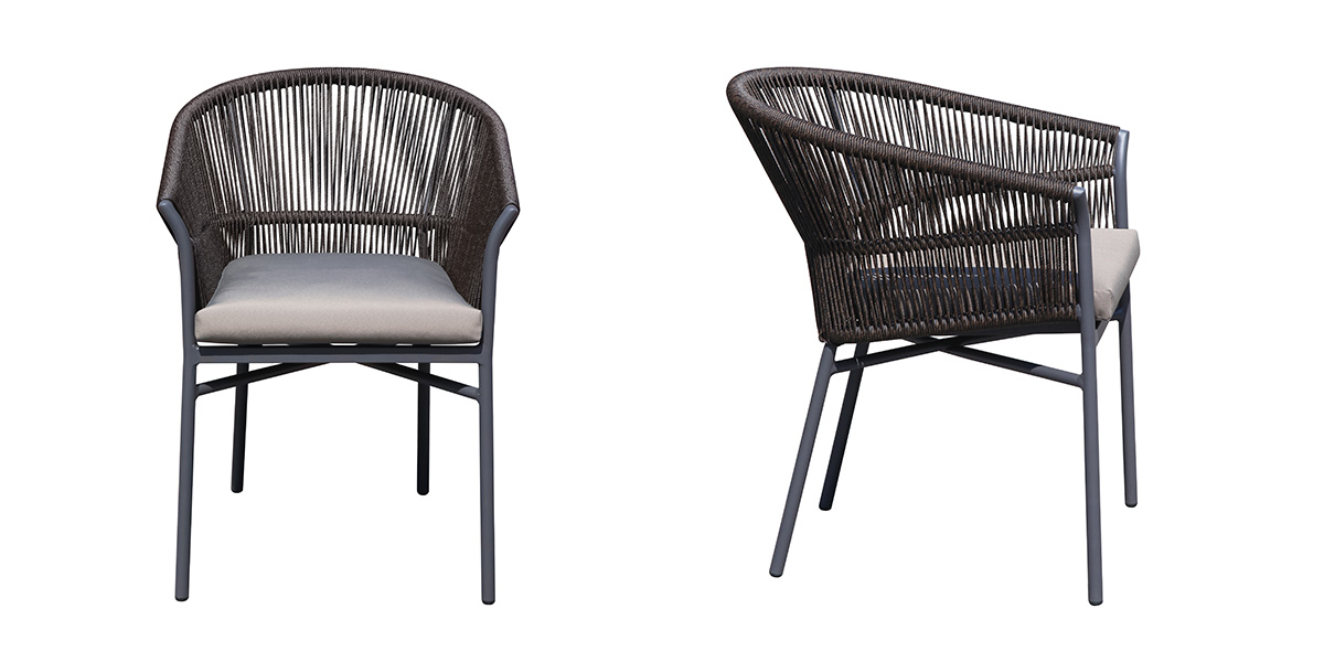 Aluminium Wicker Chair with Cushion (MB4161)