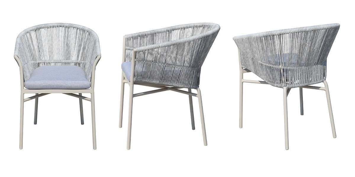 Aluminium Wicker Chair with Cushion (MB4161)