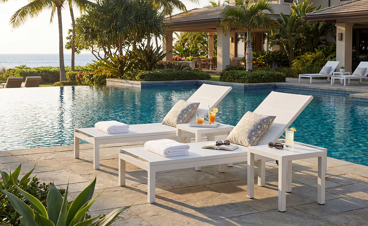 Retractable Sun Lounger with Wheels (MB4108)