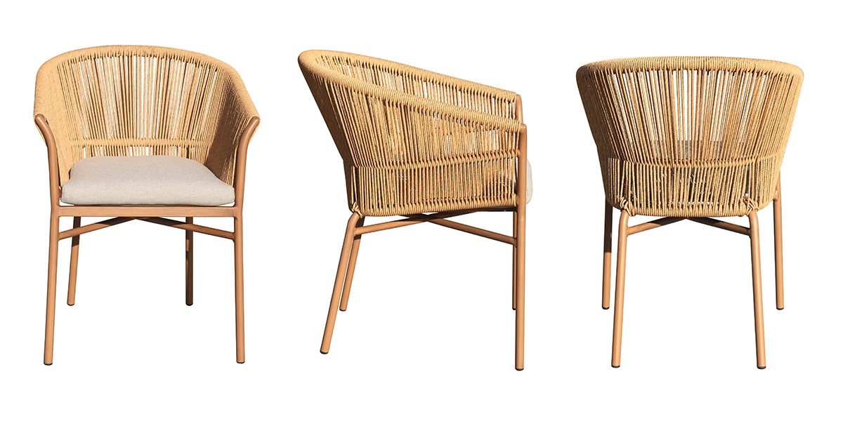Aluminium Wicker Chair with Cushion (MB4161)