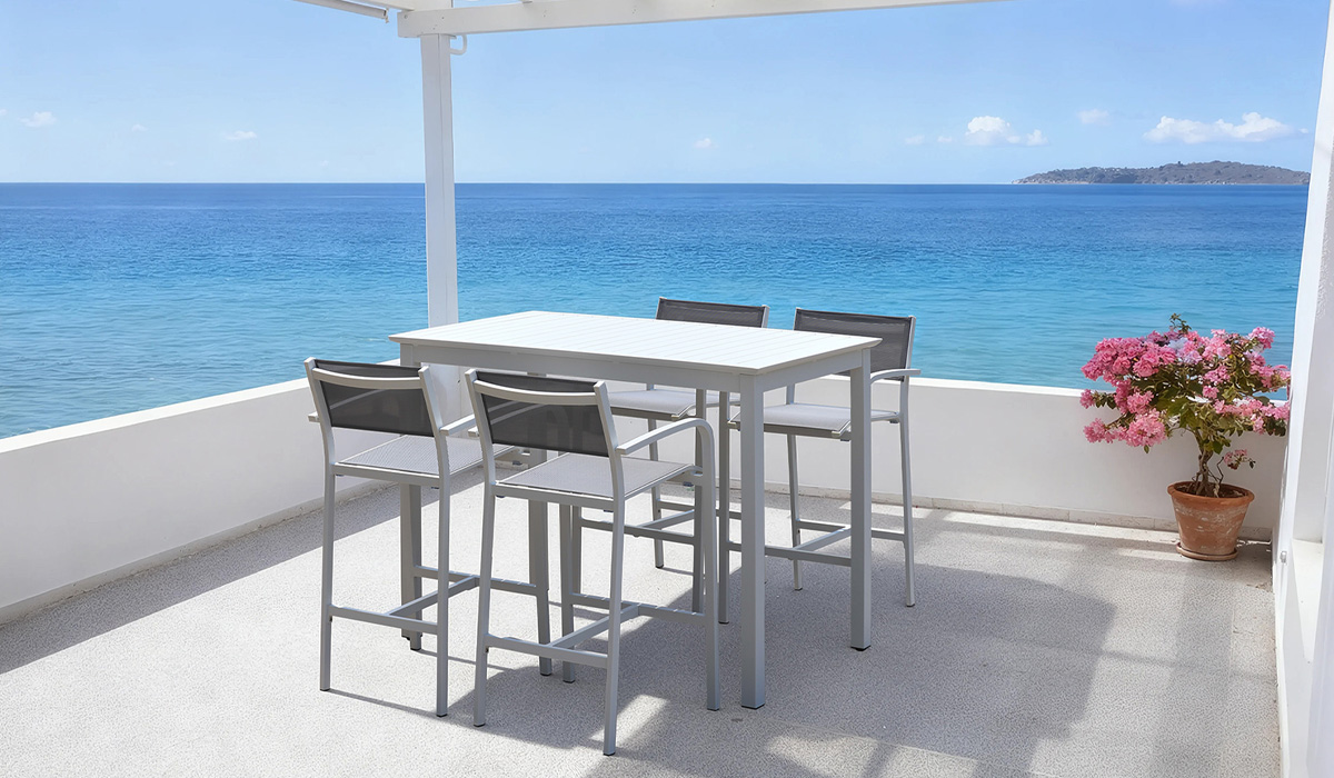 Modern Aluminum Slat Top Bar Table (BT059)