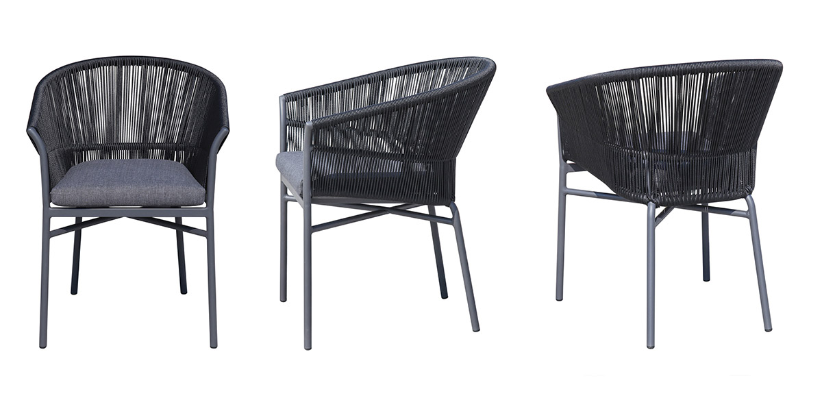 Aluminium Wicker Chair with Cushion (MB4161)