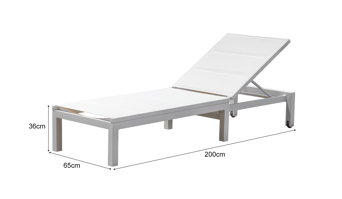 Retractable Sun Lounger with Wheels (MB4108)