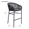 Stackable Aluminum Bar Chair Weaving with Wicker (MB4164)