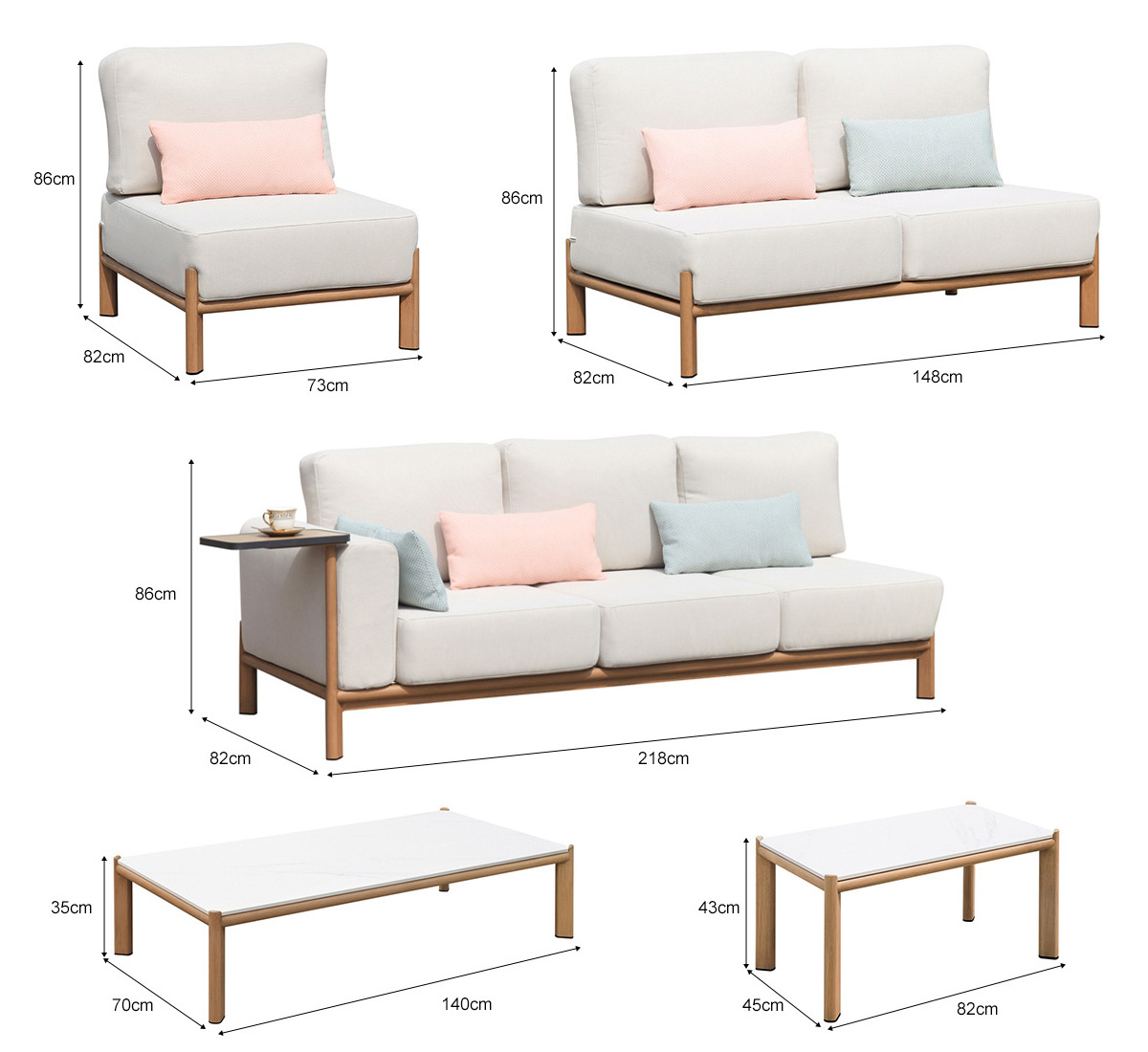 Modern Alumnium Modular Outdoor Sofa (GF2227)