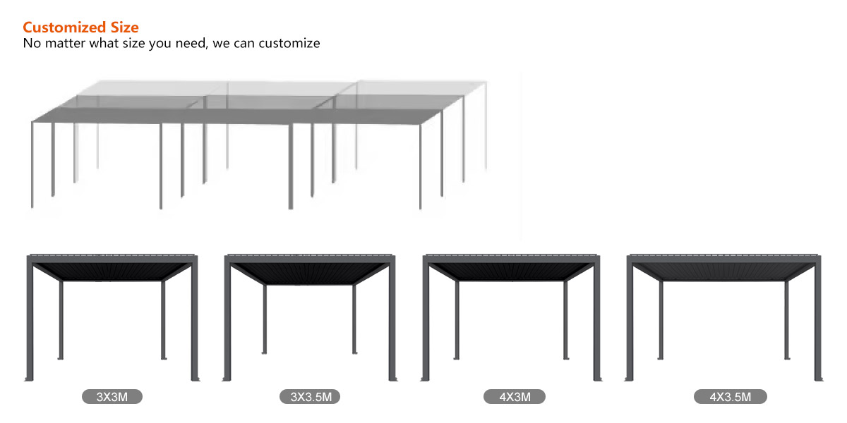 Motorized Louvre Waterproof Alumium Pergola (PG-01)