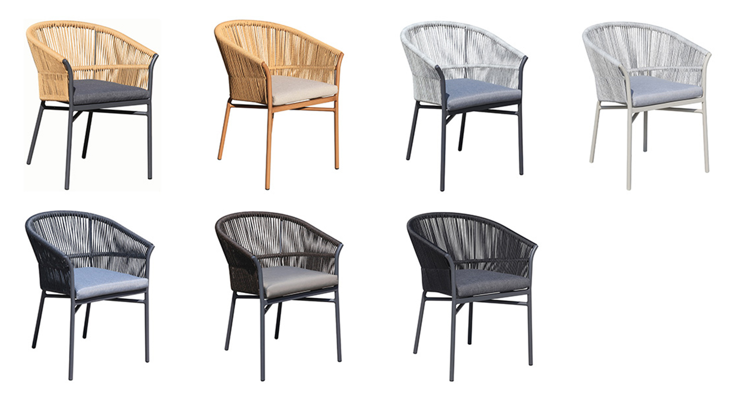 Aluminium Wicker Chair with Cushion (MB4161)