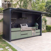 Electric Hydraulic Motorized Enclosure Dual Gas and Ceramic Grill Outdoor Kitchen Station