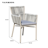 Space-Saving Stackable Commercial Outdoor Patio Dining Chair with Quick Dry Cushion MB4159