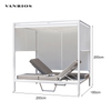 Weather-Resistant Powder-Coated Aluminum Sun Lounge Daybed with Waterproof Canopy