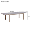 Extendable Powder Coated Aluminum Frame Slat Dining Table Weather Resistant Outdoor Commercial Furniture CT039