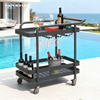 Corrosion-Resistant Aluminum Kitchen Service Cart for Patio Dining and Catering