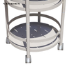Mobile Aluminum Wine Service Cart with Multi-Tier Storage Shelves