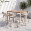 Commercial Aluminium Bar Height Outdoor Table Set Powder-Coated Slat Top Garden Furniture BT-07