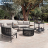 Modern Weatherproof Powder Coated Aluminum Frame Outdoor Garden Sofa Set Corner Couch Furniture GF2208