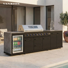 Premium 430 Stainless Steel Modular Outdoor Kitchen Island with Grill, Fridge and Sink （KC-26-611）