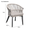Commercial Powder-Coated Aluminum Outdoor Garden Patio Chair with Olefin Rope Backrest MB4114