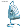 Compact Foldable Egg Shape Outdoor Swing Chair Low-Maintenance Iron Frame Hanging Chair with Stand HB-05