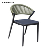 Weather-Resistant Woven Rope Outdoor Patio Chair with Powder-Coated Aluminum Frame VANRIOS MB4137
