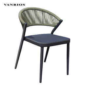 Weather-Resistant Woven Rope Outdoor Patio Chair with Powder-Coated Aluminum Frame VANRIOS MB4137