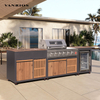 VANRIOS KC-15 100% Solid Aluminum Modular Outdoor Cooking Station with Grill And Refrigerator