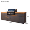 VANRIOS KC-22 All-Aluminum Modular Outdoor Kitchen with Gas Grill and Kamado Smoker