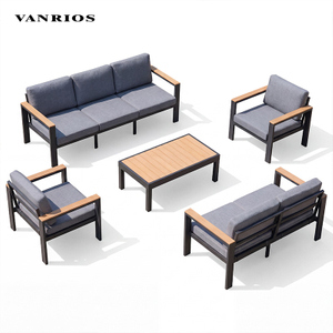 Contemporary Minimalist Modular Outdoor Aluminum Garden Sofa Luxury Patio Sectional Deep Seating Lounge Furniture GF2230