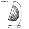 Space Saving Foldable Flat Pack Handwoven Olefin Rope Steel Frame Outdoor Patio Egg Hanging Swing Chair Commercial HB-04