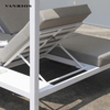 Weather-Resistant Powder-Coated Aluminum Sun Lounge Daybed with Waterproof Canopy