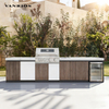 VANRIOS 3.3-Meter Grand All-Aluminum Outdoor Kitchen Island with Pizza Oven KC-07