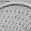 Commercial Weatherproof Powder Coated Aluminum Outdoor Rope Dining Set Garden Restaurant Table and Chair Set MB4055