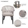 Commercial Powder-Coated Aluminum Outdoor Garden Patio Chair with Olefin Rope Backrest MB4114