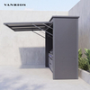 Weather-Resistant Rock Plate Countertop Outdoor BBQ Station with Electric Remote Canopy