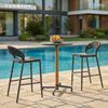 Outdoor Aluminium Sling High Top Bar Table Compact Modern Round Garden Patio Cafe Bar Desk BT-08