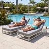 Corrosion-Resistant Powder-Coated Aluminum Outdoor Daybed Chaise Lounge for Luxury Villas and Gardens