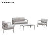 UV-Resistant Powder Coated Aluminum Outdoor Sectional Sofa Set for Commercial Hotel Courtyards GF2224