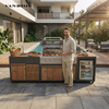 VANRIOS KC-15 100% Solid Aluminum Modular Outdoor Cooking Station with Grill And Refrigerator