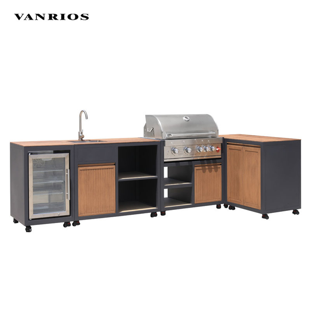 Customizable Aluminum Modular Outdoor Kitchen Cabinet System with Sink KC-14