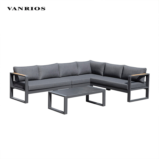 Modern Commercial Aluminum Modular Outdoor Sectional Sofa Set Weatherproof Garden Patio Set SF4070