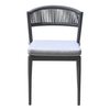 Weather-Resistant Powder-Coated Aluminum Patio Dining Chair with Woven Rope Back