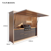 Manual Crank Shutter Outdoor Cooking BBQ Pod Heavy Duty Aluminum Frame Stainless Steel Storage Workstation shed-04
