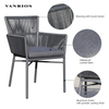 Space-Saving Stackable Commercial Outdoor Patio Dining Chair with Quick Dry Cushion MB4159
