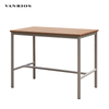 Commercial Aluminium Bar Height Outdoor Table Set Powder-Coated Slat Top Garden Furniture BT-07