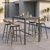 Weather-Resistant All-Aluminum Slat Bar Table for Commercial Outdoor Dining