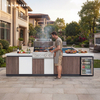 VANRIOS 3.3-Meter Grand All-Aluminum Outdoor Kitchen Island with Pizza Oven KC-07