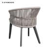 Commercial Powder-Coated Aluminum Outdoor Garden Patio Chair with Olefin Rope Backrest MB4114