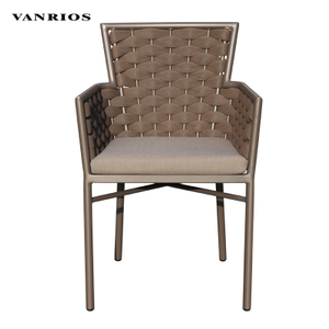 Stackable Sling Rope Aluminum Dining Chair Weather Resistant Outdoor Patio Bistro Seat MB4155