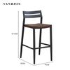 Space-Saving Commercial Outdoor Aluminum Frame Mesh Sling Dining Counter Bar Chair BY4044
