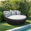 UV-Resistant Patio Woven Rope Lounge Sofa Bed for Outdoor Resort