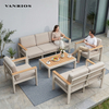 Contemporary Minimalist Modular Outdoor Aluminum Garden Sofa Luxury Patio Sectional Deep Seating Lounge Furniture GF2230